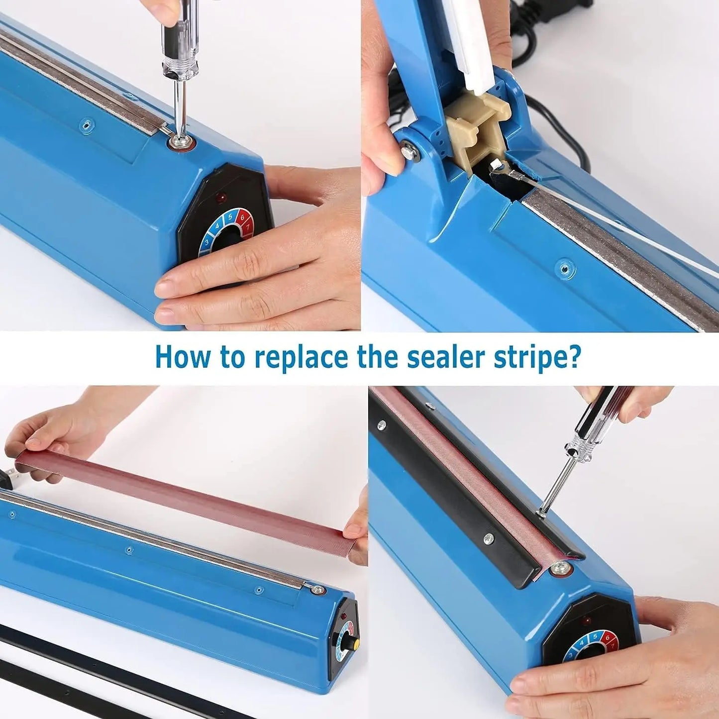 Impulse Bag Sealer Electric Food Heat Sealing Machine for 11 inch Plastic Bags Portable Household Kitchen Packaging Machine