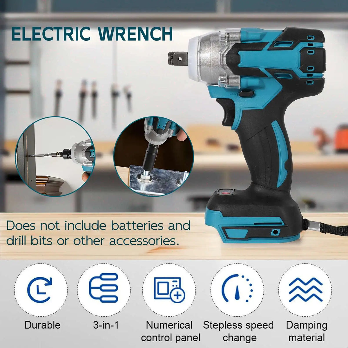 520N. m/1200N.M Cordless Electric Impact French Brushless Hand Electric Driver Electric Tool for Makita 18V Battery