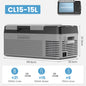 Alpicool CL15 15L Car Refrigerator 12V Compressor Fridge Mini Freezer 12/24V DC 100-240V AC Portable Cooler for Camping Travel