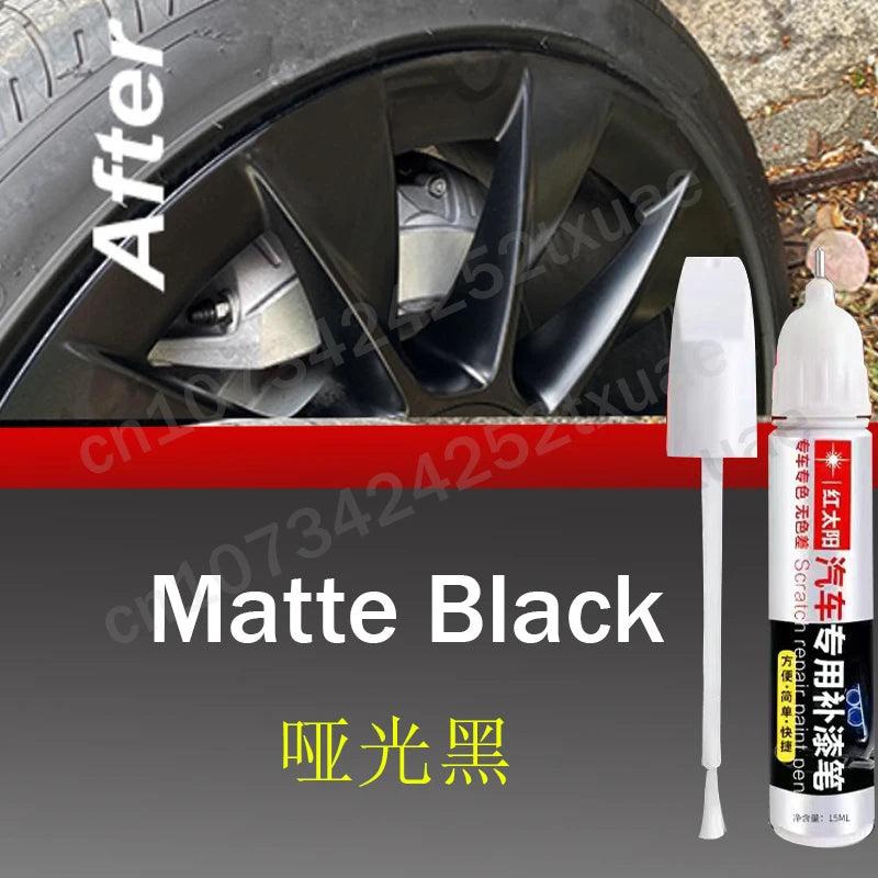 Car Wheel Scratch Repair Pen for Tesla Model 3 Y X S Black Rim Touch-Up Paint Remover Matte Black Paint Care Accessories
