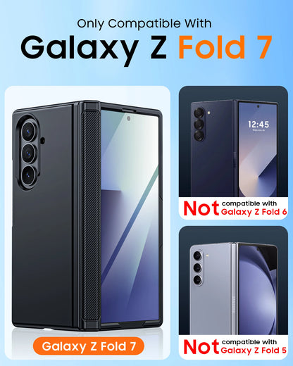 Fit for Magsafe,Hinge Protection,Screen Protector,Built-in Hidden Kickstand,Slim Shockproof Phone Case for Galaxy Z Fold 7-Black