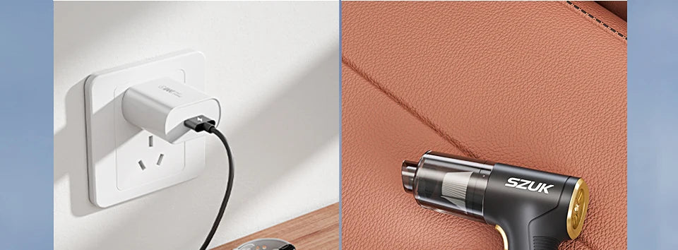 SZUK New Mini Car Vacuum Cleaner Powerful 17000PA Cleaning Machine Strong Suction Handheld Portable Wireless Vacuum Cleaner Car