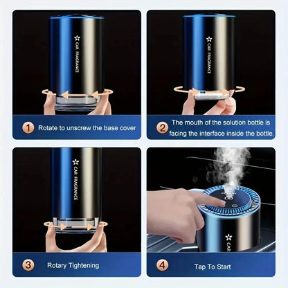 Auto smart fragrance machine, automatic spray function, aluminum alloy, starry sky atmosphere light, suitable for car and home