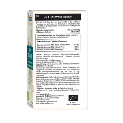 Himalaya Organic Shatavari 60 Tabletten