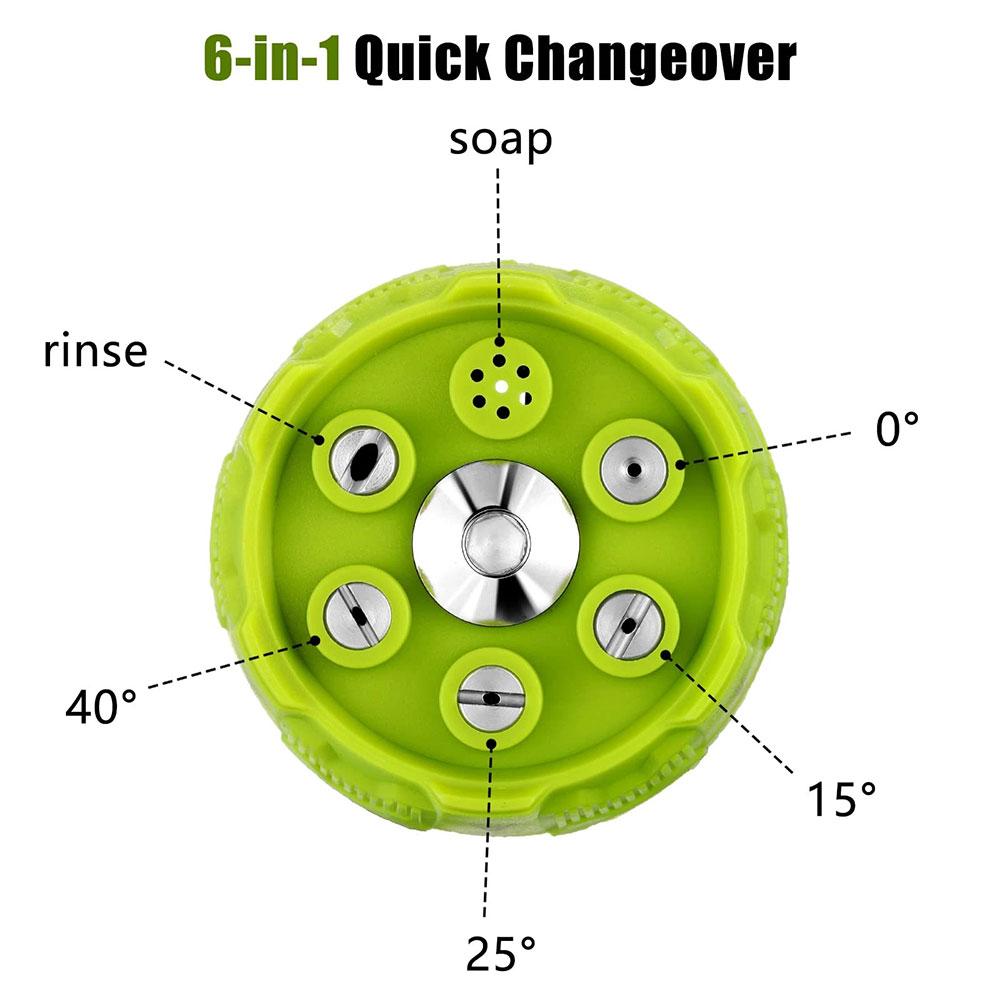 High Pressure Washer Spray Nozzle 0 15 25 40 Degree Rotation Watering Rinse Soap Nozzle Tip Garden Cleaning