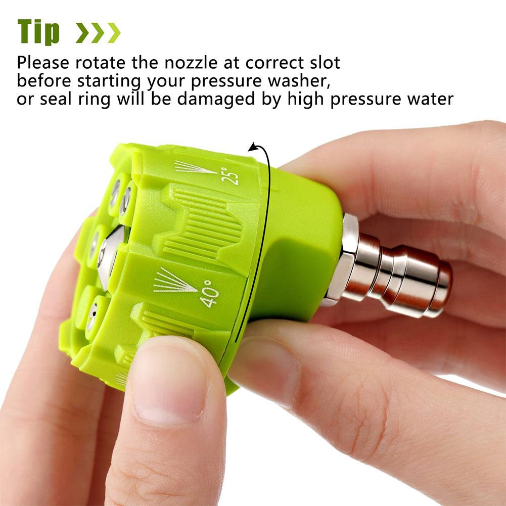 High Pressure Washer Spray Nozzle 0 15 25 40 Degree Rotation Watering Rinse Soap Nozzle Tip Garden Cleaning