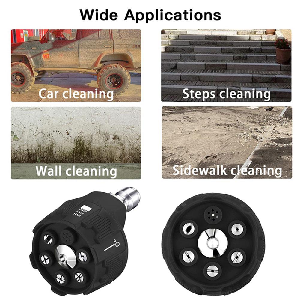 High Pressure Washer Spray Nozzle 0 15 25 40 Degree Rotation Watering Rinse Soap Nozzle Tip Garden Cleaning