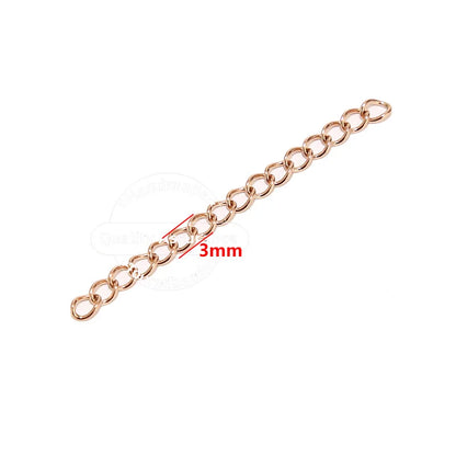 50pcs Stainless Steel 2 inch Soldered Extension Chain Silver Plated Extender Tail Chains for DIY Jewelry Making