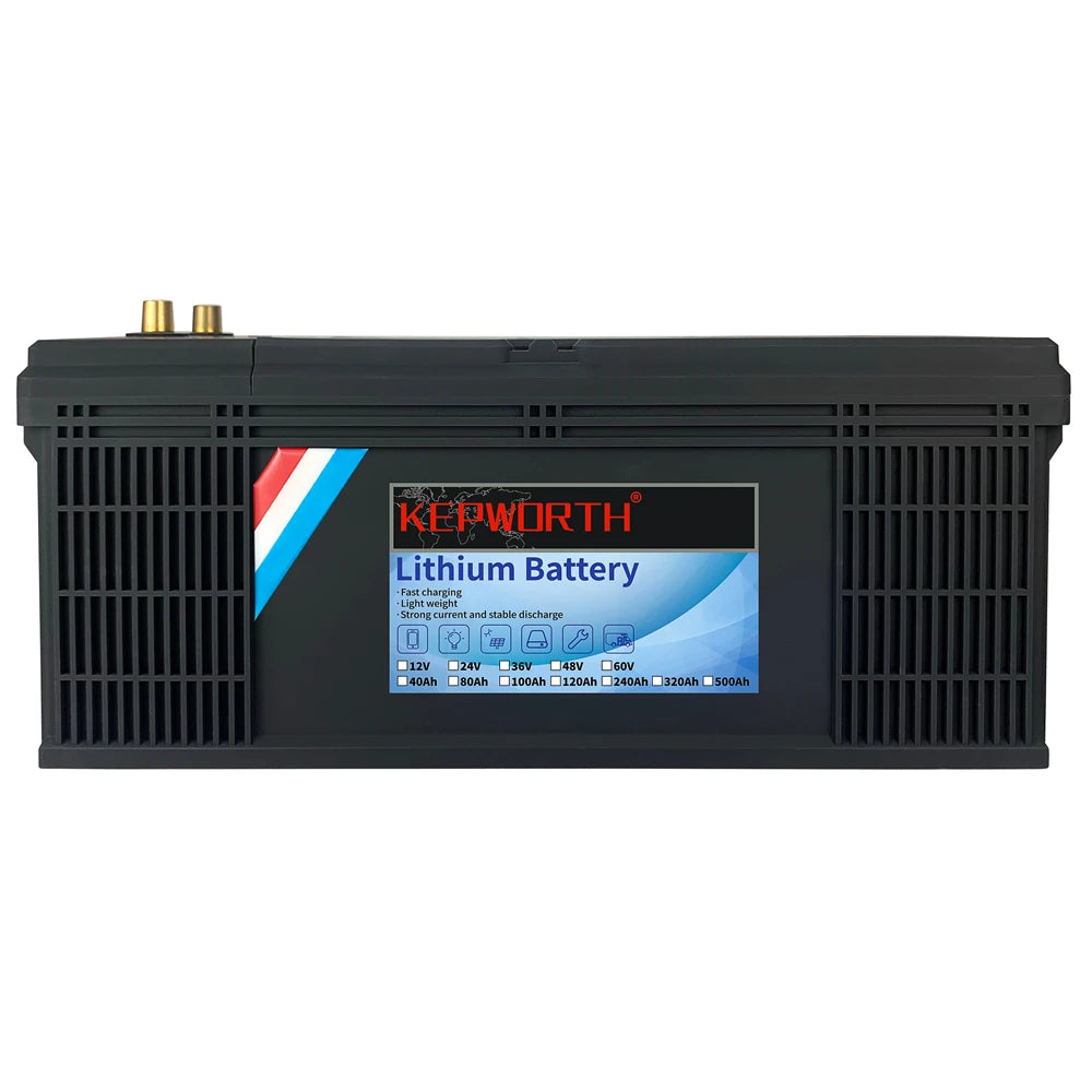 12V/24V LiFePO4 Battery with BMS - 30/50/100/120/135/300Ah for Golf Cart, Solar, RV, EV - Long Lifespan