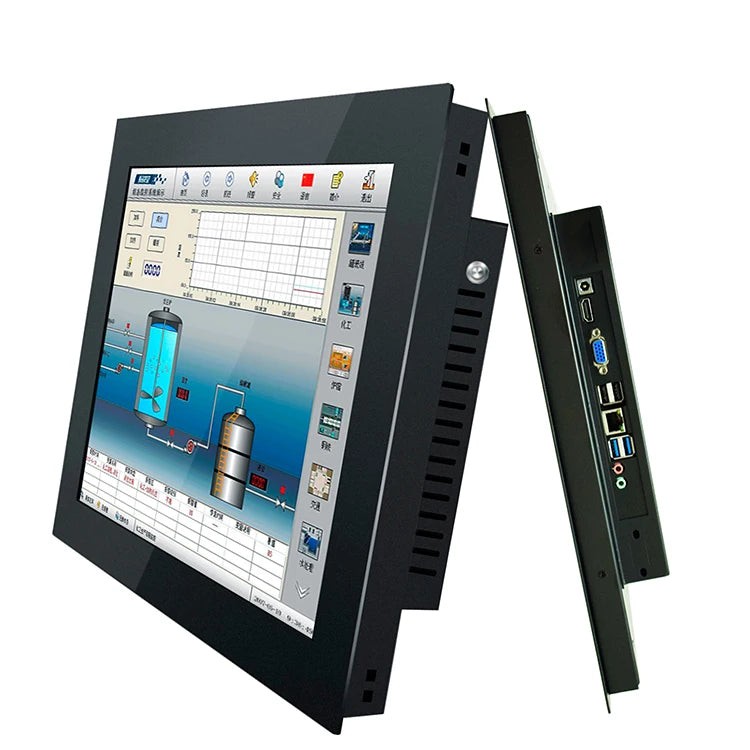 10 12 15 Inch industrial all in one pc computer with resistive touch screen panel pc built-in wifi rs232 com win10 pro 1024*768