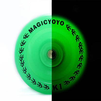 MAGICYOYO K1 Plastic Yoyo Ball Green Yoyo Dark Glow Fluorescent Yoyo Ball for Beginner Player Toys