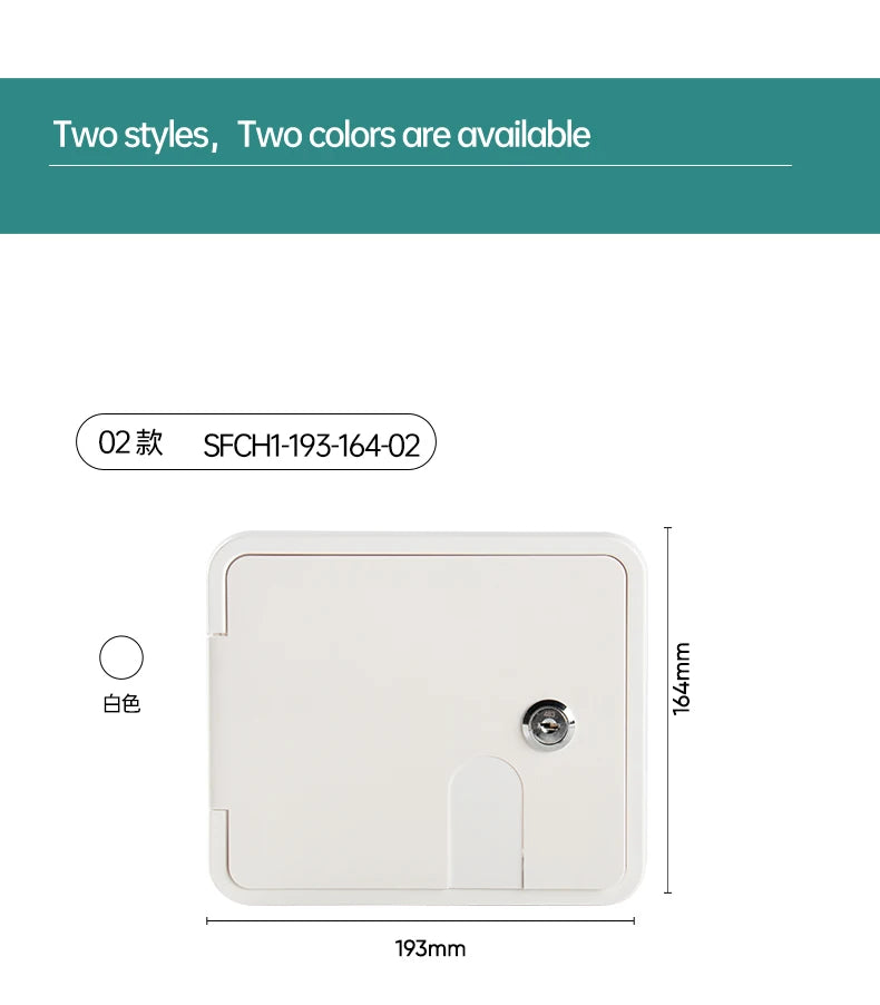 Boat Square Electric Cable Hatch Access Door & 2 Keys Electric Power Cord Cable Hatch For Marine RV Yacht Motorhome Camper