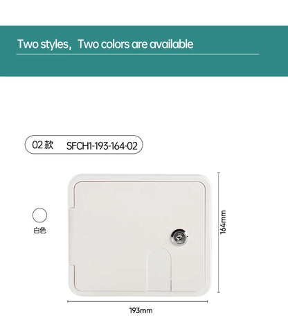 Boat Square Electric Cable Hatch Access Door & 2 Keys Electric Power Cord Cable Hatch For Marine RV Yacht Motorhome Camper