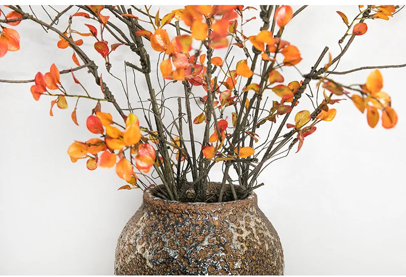 110cm Single Feel Autumn Leaf Plant Bouquet Artificial Flowers Plastic Floor Wedding Arrangement Withered Rattan decoration
