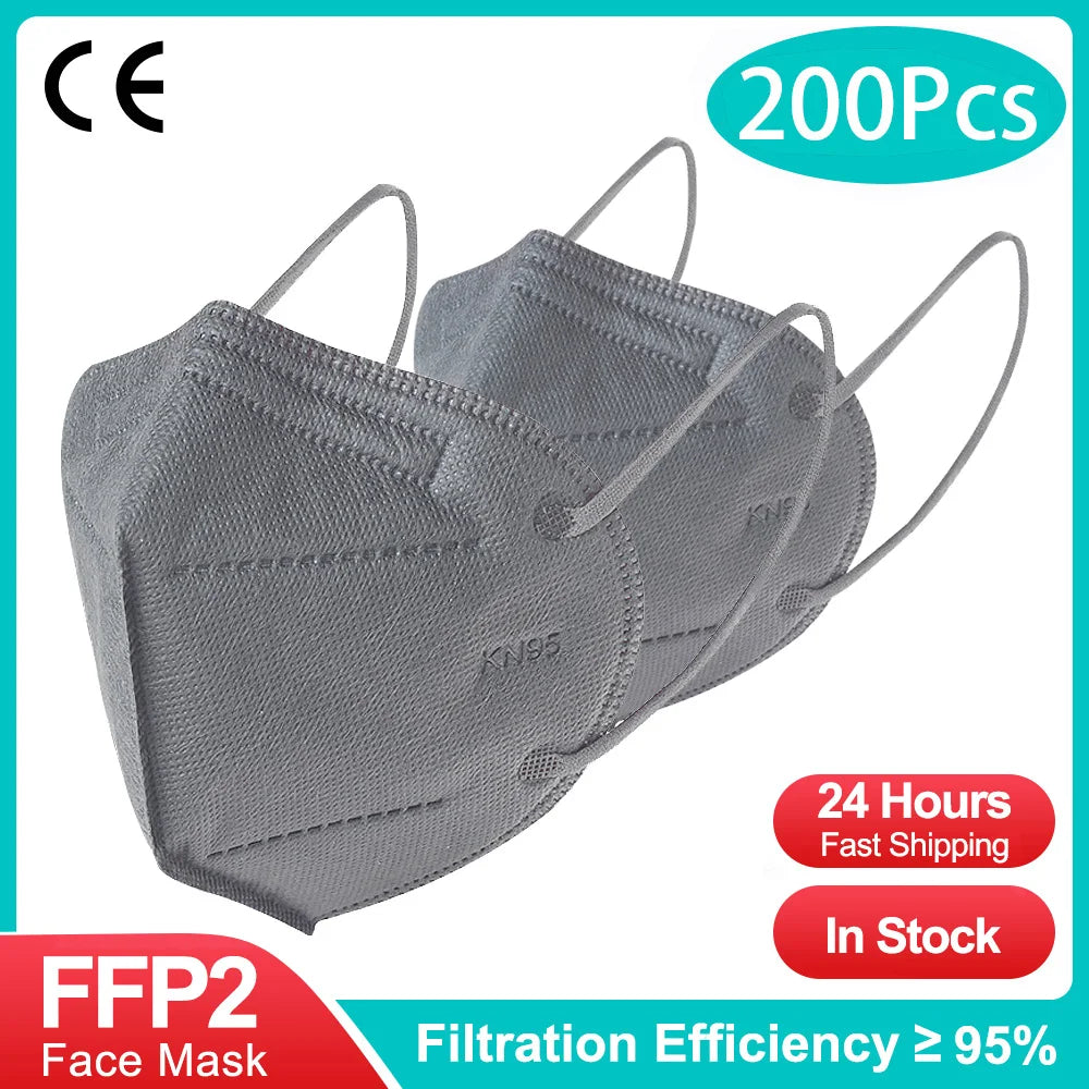 10-200Pcs FFP2 Masks kn95 Mascarillas KN95 Face Mask Filter 5Layers mascarillas quirurgicas homologadas Reusable Black FFP2 Mask