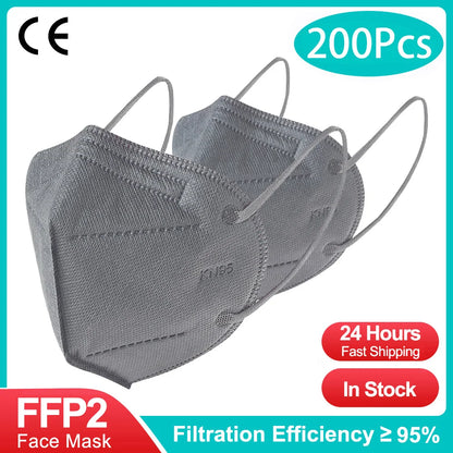10-200Pcs FFP2 Masks kn95 Mascarillas KN95 Face Mask Filter 5Layers mascarillas quirurgicas homologadas Reusable Black FFP2 Mask