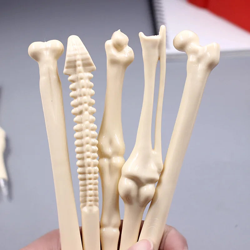 Jonvon Satone 50 Pcs Wholesale Bone Shape Ballpoint Pen Novelty Pen Writing Supplies Gifts School Office Stationery Blue Refill