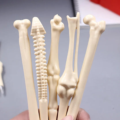 Jonvon Satone 50 Pcs Wholesale Bone Shape Ballpoint Pen Novelty Pen Writing Supplies Gifts School Office Stationery Blue Refill