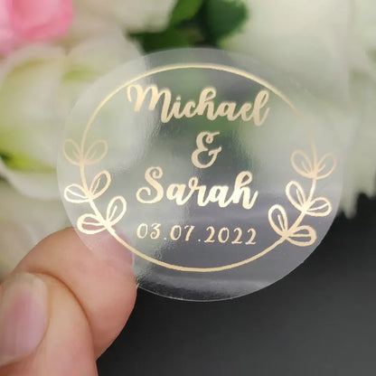 5CM Custom Name Wedding Sticker Personalized Design Your Label Candy Gift Box Birthday Party Seal Sticker Self-adhesive 50PCS