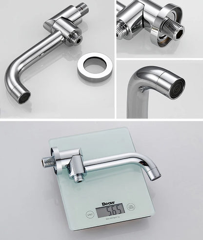 BECOLA Wall Mounted Faucet Spout Square and Round Brass Chrome/Black Spouts Waterfall Shower Faucet Accessories