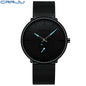 CRRJU New Watches Mens 2019 Man Fashion Simple Stainless Steel Blue Thin Watch For Men Luxury Casual Waterproof Quartz Clock