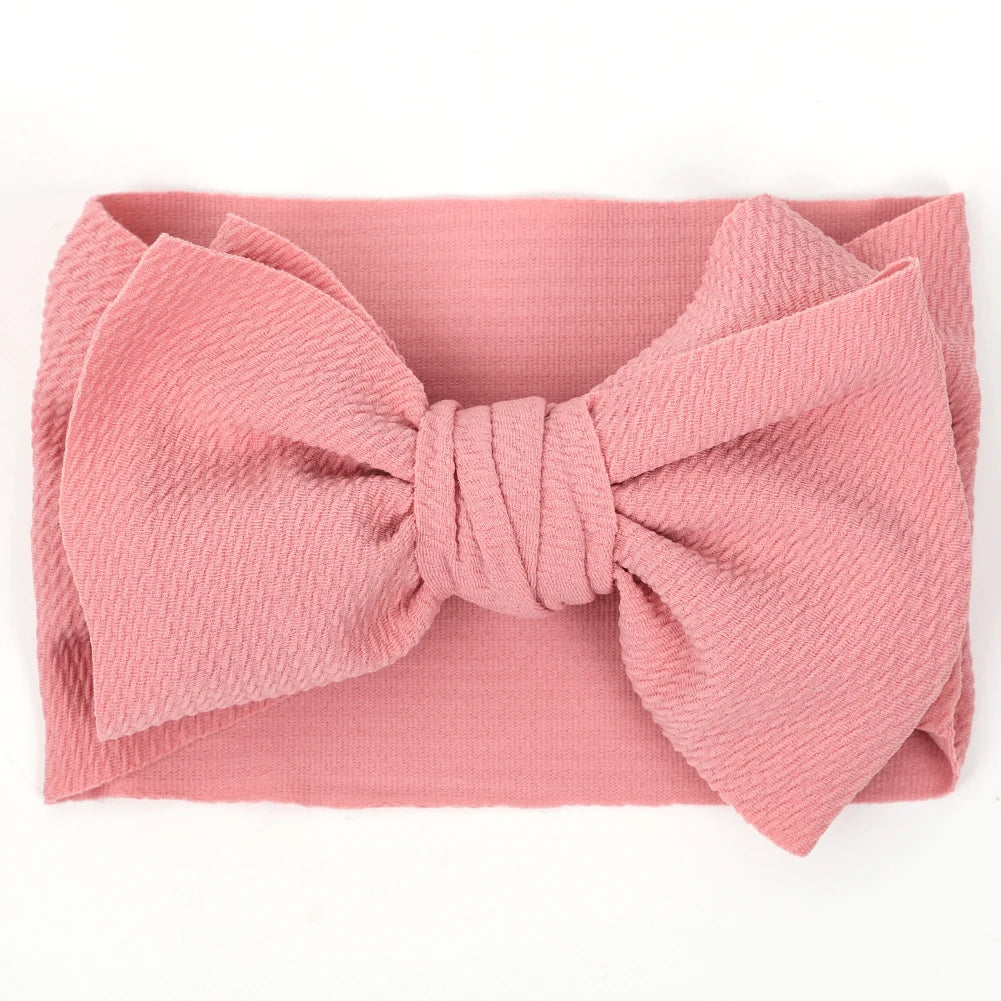 Solid Baby Headband Adjustable Big Bowknot Hair Band Oversize Turban Newborn Headwear For Baby Girls Fashion Hair Accessories