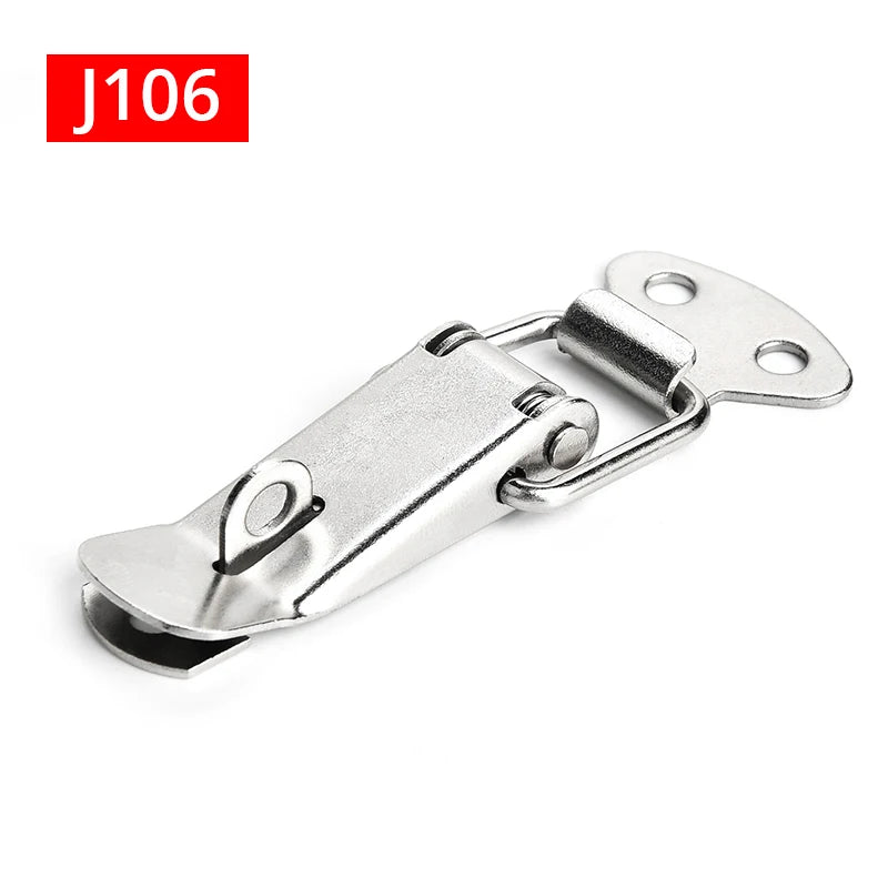 KAK Cabinet Boxes Spring Loaded Latch Catch Toggle Hasp Mild Steel Hasp For Sliding Door Simple Window Hardware Tool Box Lock