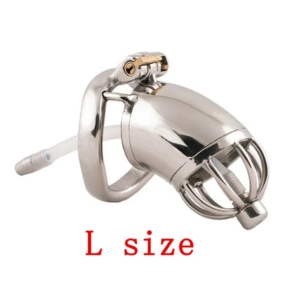 304 Stainless Steel Male Chastity Device Penis Cage Cock Ring with Urethral Sounds Catheter Tube Metal Chastity Belt Lock for Me