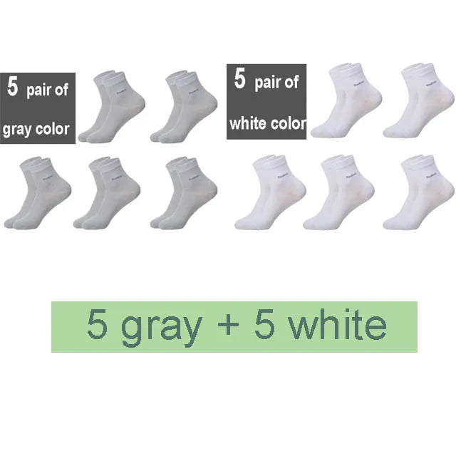 10Pairs/Lot Men Bamboo Socks Brand Comfortable Breathable Casual Business Men's Crew Socks High Quality Guarantee Sox Male Gift