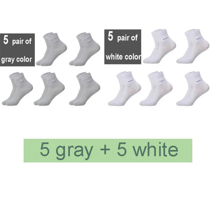 10Pairs/Lot Men Bamboo Socks Brand Comfortable Breathable Casual Business Men's Crew Socks High Quality Guarantee Sox Male Gift