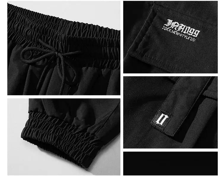 Streetwear Black Mens Harem Joggers Pants Men Cargo Pants 2024 Hip Hop Casual Pockets Sweatpants Male Oversized Fashion Trousers