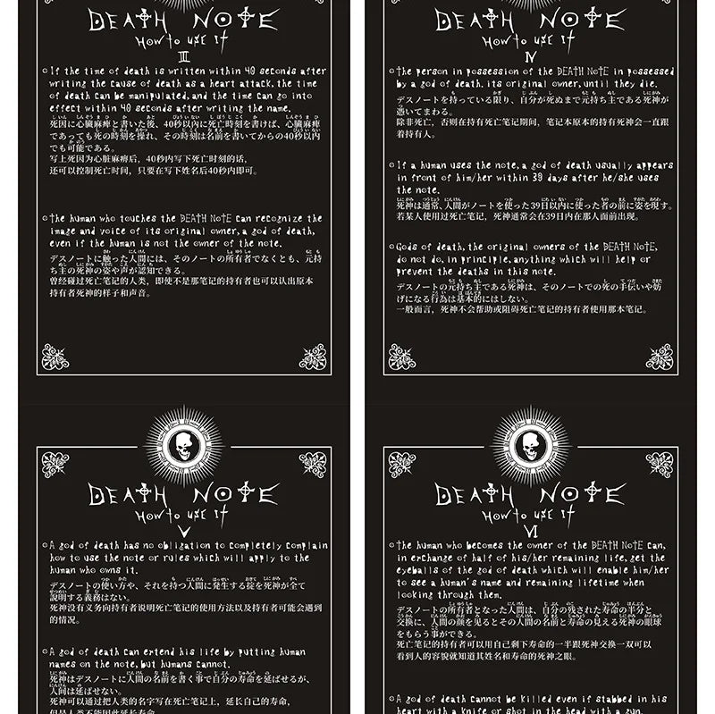 A5 Anime Death Note Notebook Set Leather Journal and Necklace Feather Pen Animation Art Writing Journal Death Note Notepad