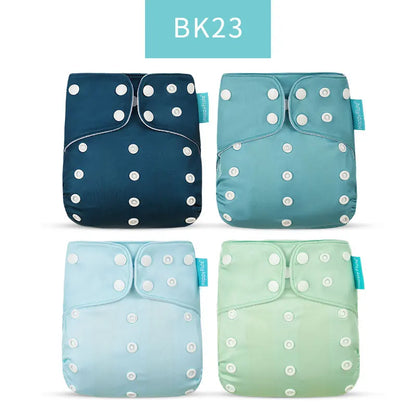 Happyflute New Desig Hot Sale 4Pcs OS Pocket Diaper Washable&Reusable Absorbent Ecological Diaper Cover Adjustable Baby Nappy