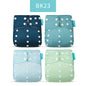 Happyflute New Desig Hot Sale 4Pcs OS Pocket Diaper Washable&Reusable Absorbent Ecological Diaper Cover Adjustable Baby Nappy