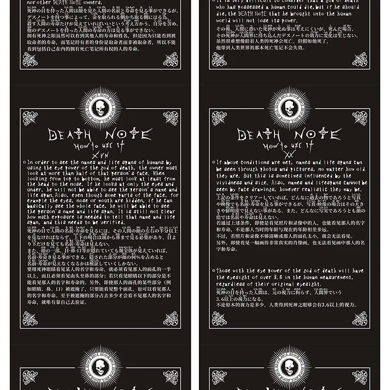 A5 Anime Death Note Notebook Set Leather Journal and Necklace Feather Pen Animation Art Writing Journal Death Note Notepad