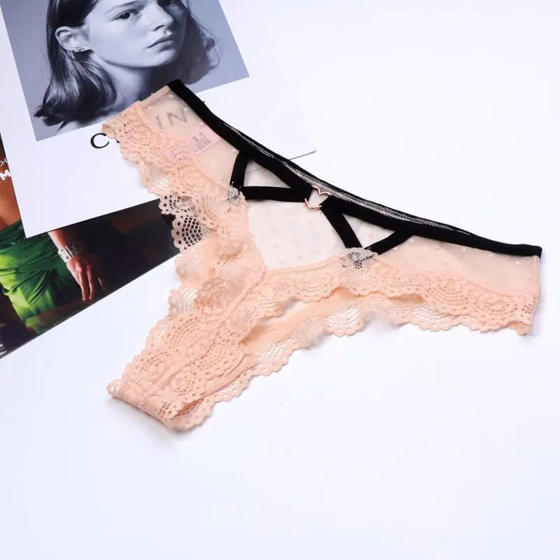 2026 Sexy Lace Panties Women Heart Low-Waist Underpant Hollow Out Thong Female Seamless Underwear  Interest Lingerie