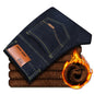 2023 New Men Activities Warm Jeans High Quality Famous Brand Autumn Winter Jeans warm flocking warm soft men jeans