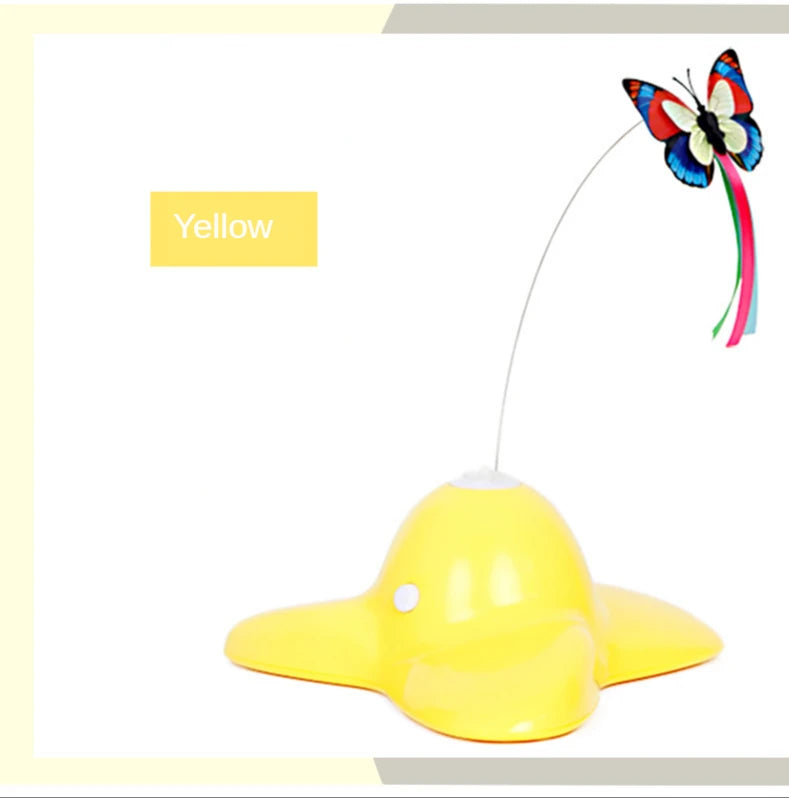 Electric Automatic Rotating Cat Toy Colorful Fluttering Butterfly Shape Funny Kitten Puppy Interactive Playing Toys Accessories
