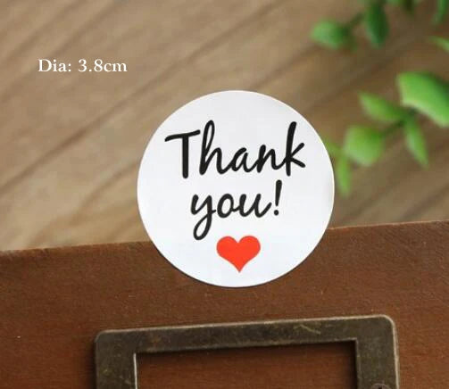 GANSSIA 100pcs/lot "Fait Main avec Amour" Thank you Round Seal Sticker Paper Adhesive Stickers for Bakery& Gift Packing(ss-1143)