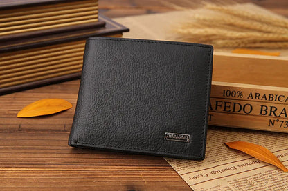 Classic Short Genuine Leather Men Wallets Fashion Coin Pocket Card Holder Men Purse Simple Quality Male Wallets