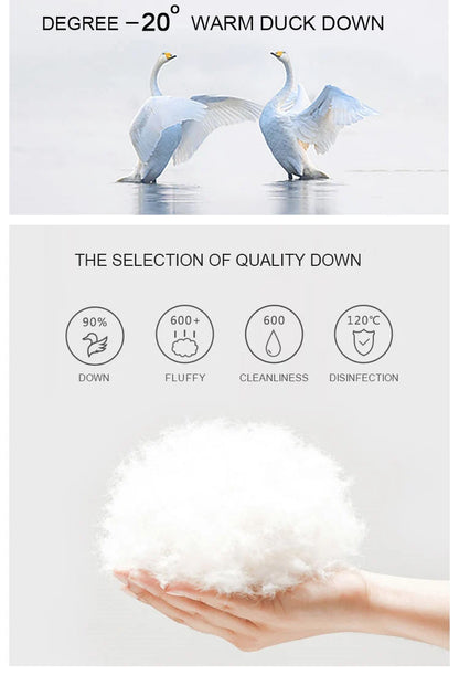 JANVENY 2025 New In Winter Short Puffer Jacket Women Ultra Light Loose 90% White Duck Down Coat Female Hooded Thin Parka Outwear
