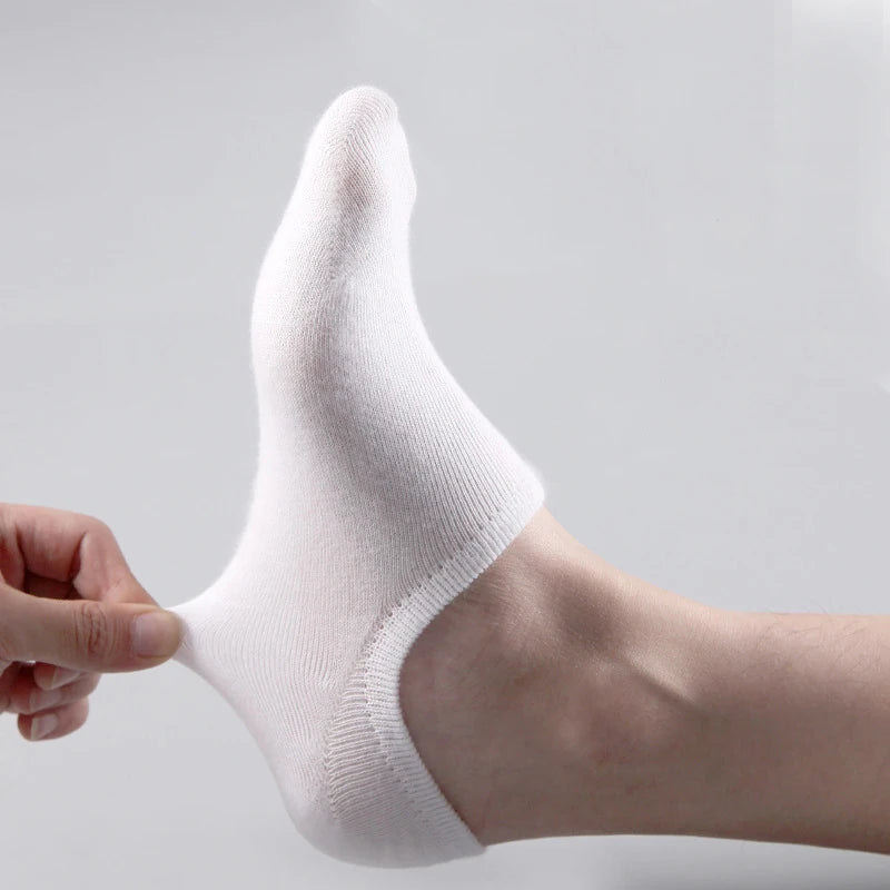 5Pair / Lot Fashion Happy Men Boat Soc Silicone Invisible Cotton Socks Male Ankle Sock Slippers Meia
