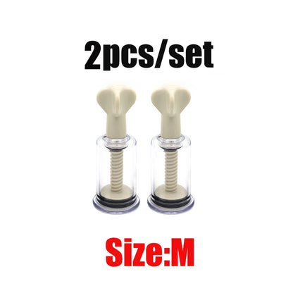 2pcs BDSM Toy Set,Pussy Clit Nipple Sucker Clamp,Breast Enlargement Vacuum Pump G-spot Stimulate Massage Adult Sex Toy For Women