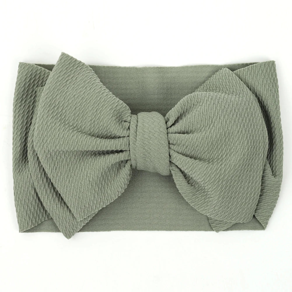 Solid Baby Headband Adjustable Big Bowknot Hair Band Oversize Turban Newborn Headwear For Baby Girls Fashion Hair Accessories