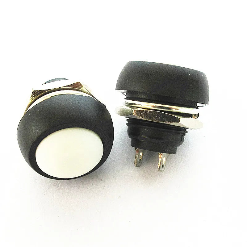 6PCS Small Button Switch Waterproof Switch Self-reset PBS-33B 12MM Red Lock-free Switch 6 Colors