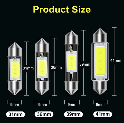 10Pcs C5W C10W LED Bulb Canbus 31mm 36mm 39mm 41mm Festoon Led Car Interior Light Dome Reading License Plate Lamp 12V Auto White