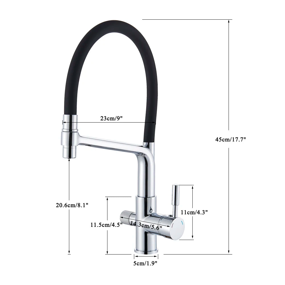 Rozin Purification Kitchen Faucets Black Pull Out Kitchen Water Filter Tap 3 Way Mixer torneira para cozinha de parede Crane