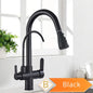Rozin Purification Kitchen Faucets Black Pull Out Kitchen Water Filter Tap 3 Way Mixer torneira para cozinha de parede Crane