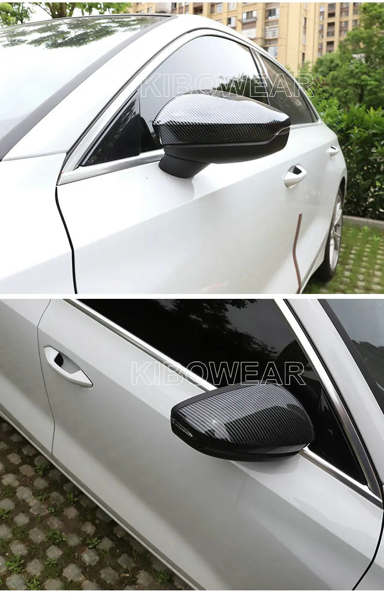 Pair Side Mirror Covers Caps for Audi A3 S3 8Y RS3 2025 2021 2022 Carbon /Black Auto replace housing case LHD