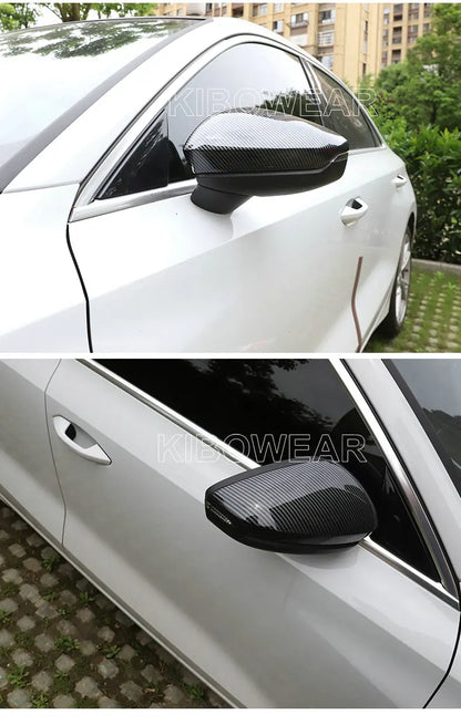 Pair Side Mirror Covers Caps for Audi A3 S3 8Y RS3 2025 2021 2022 Carbon /Black Auto replace housing case LHD